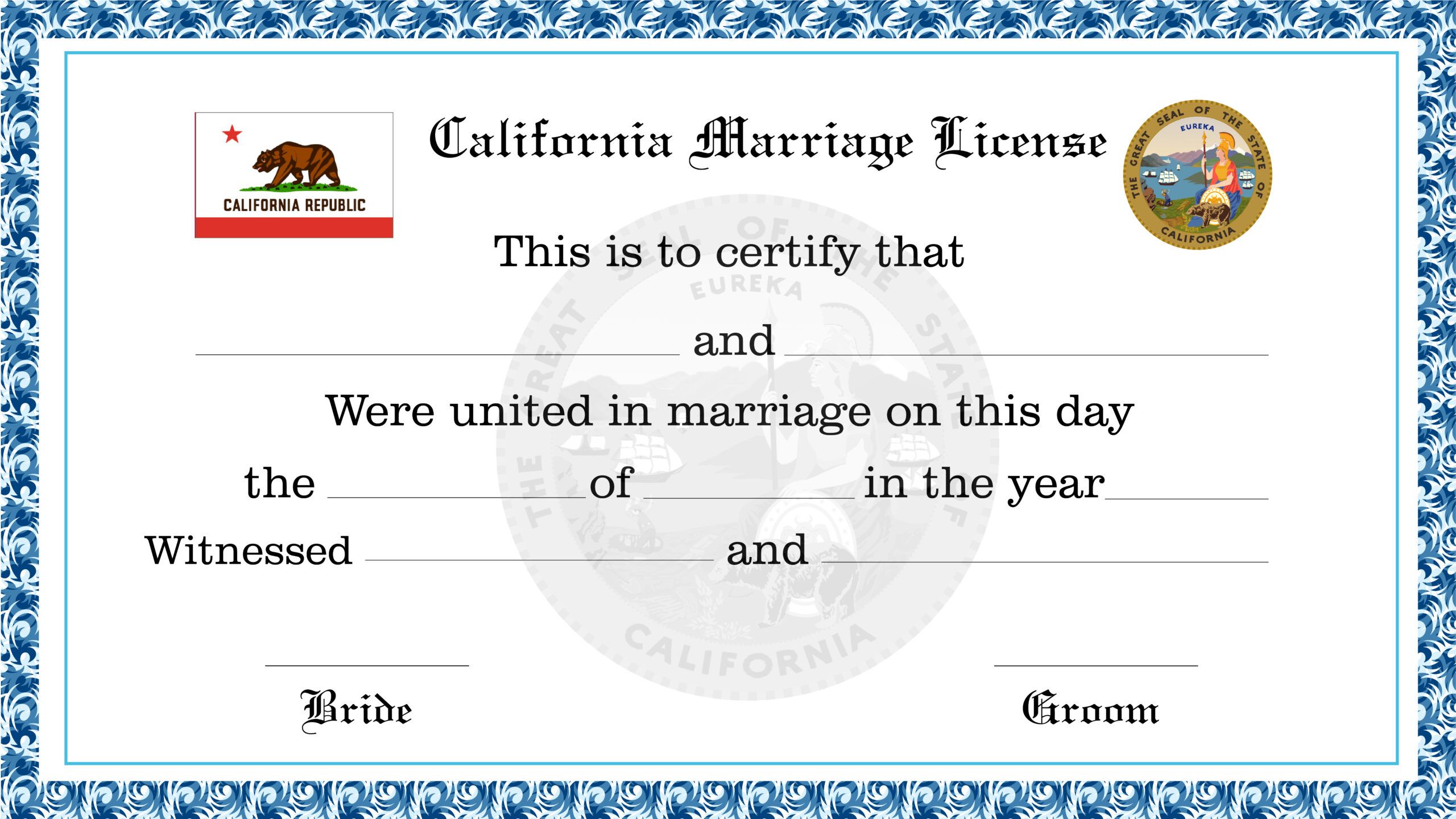 California Marriage License License Lookup