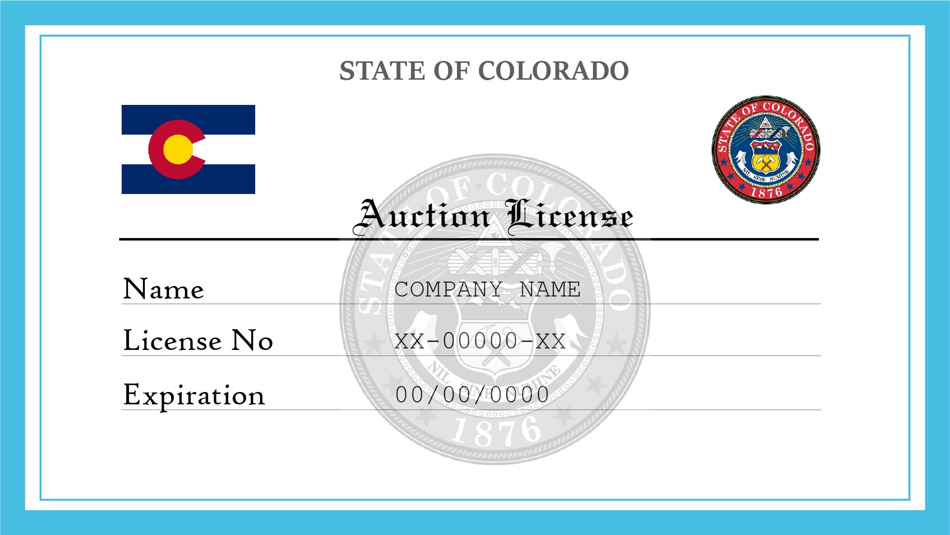 Colorado Auction License | License Lookup