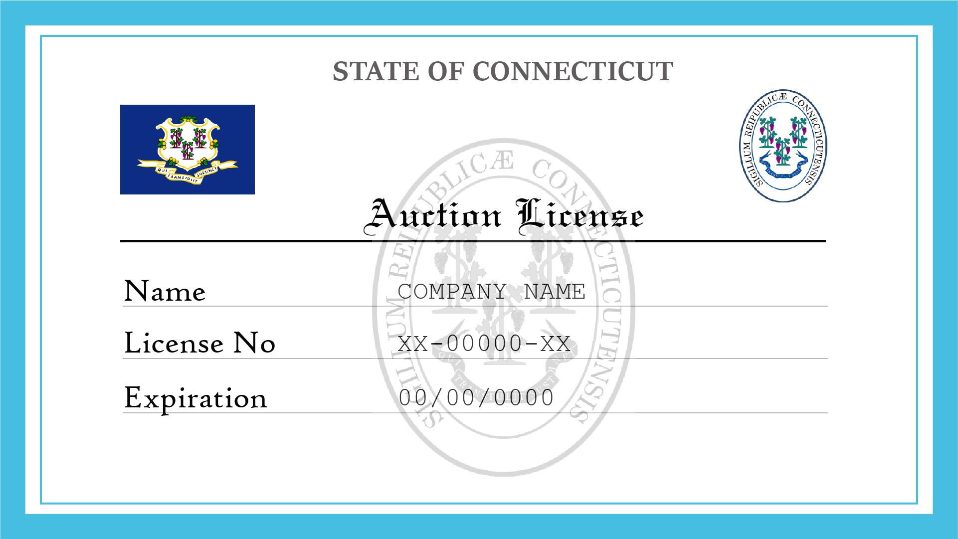 Connecticut Auction License License Lookup