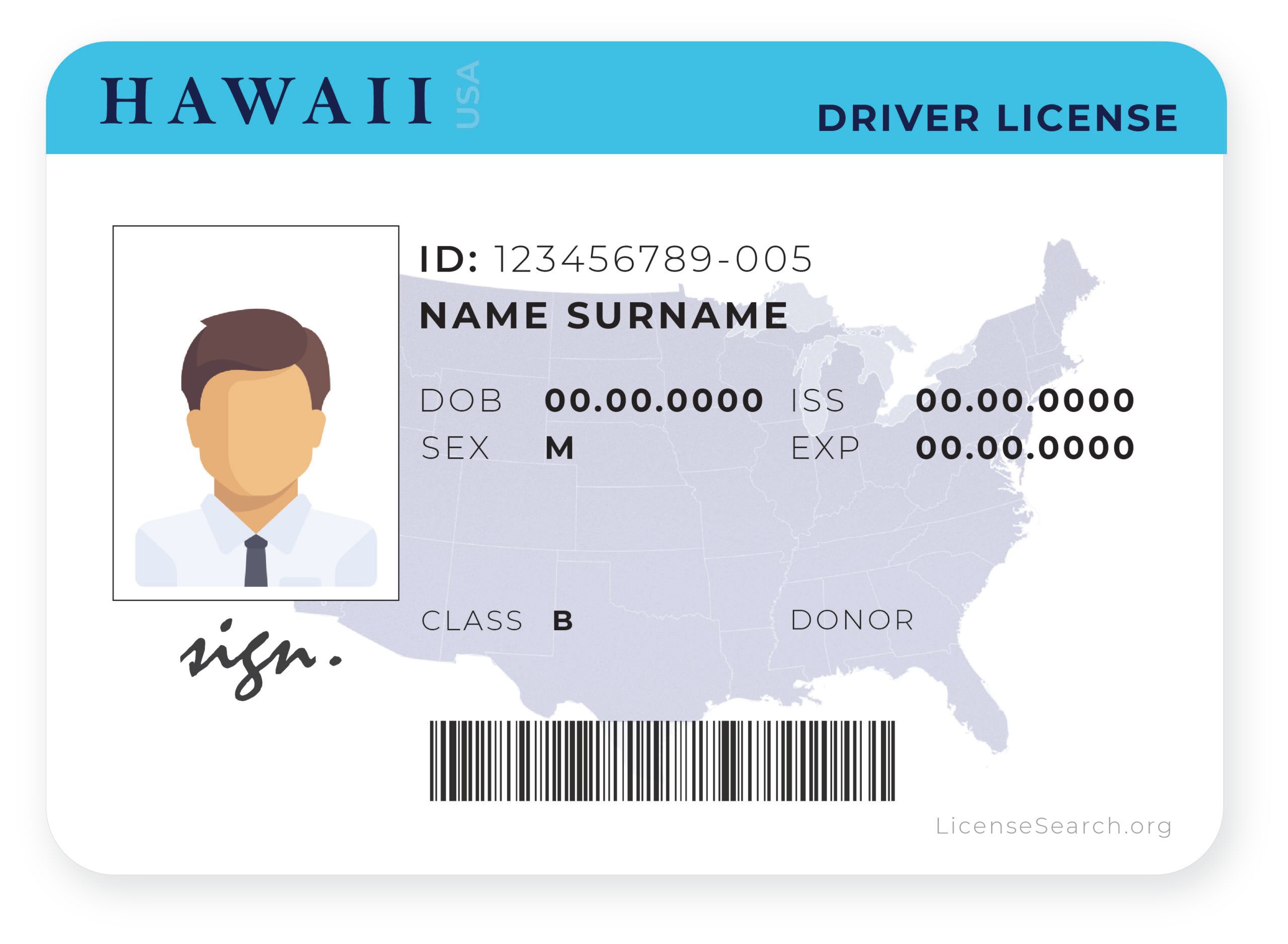Hawaii Driver License License Lookup