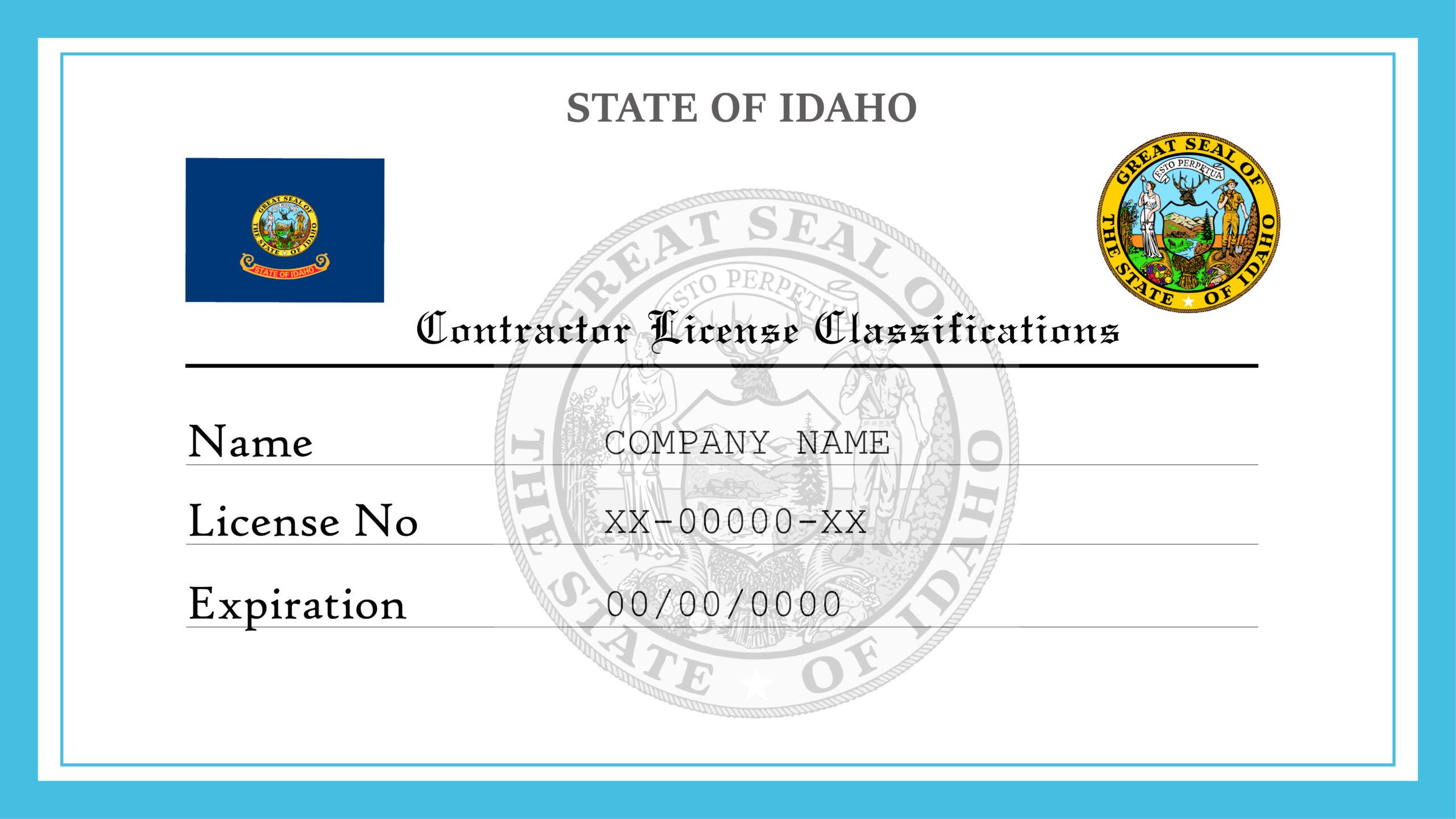 Idaho Contractor License Classifications License Lookup