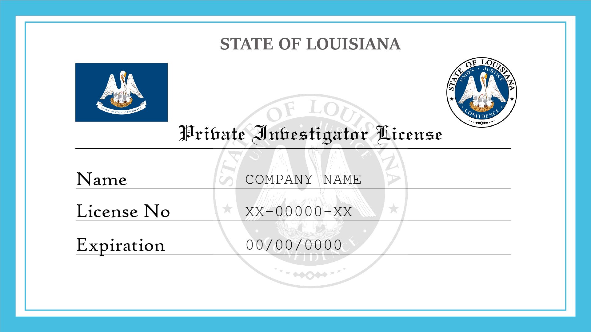 Louisiana Private Investigator License License Lookup