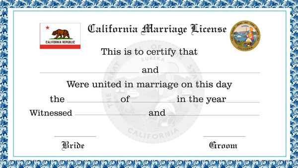 California Marriage License
