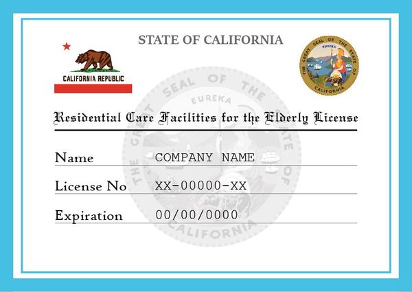 California Residential Care Facilities for the Elderly License