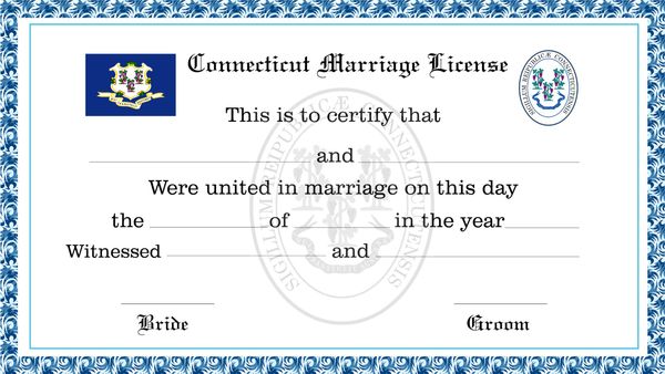 Connecticut Marriage License
