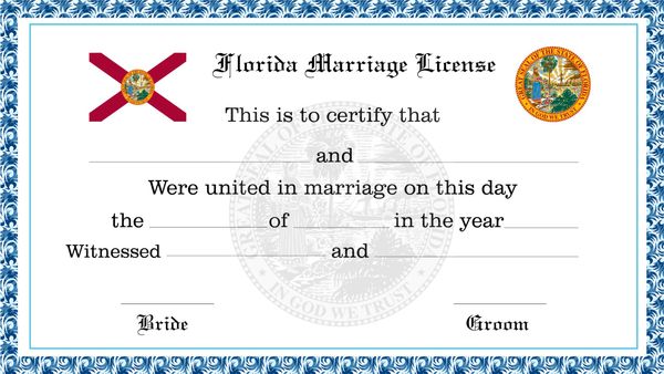 Florida Marriage License