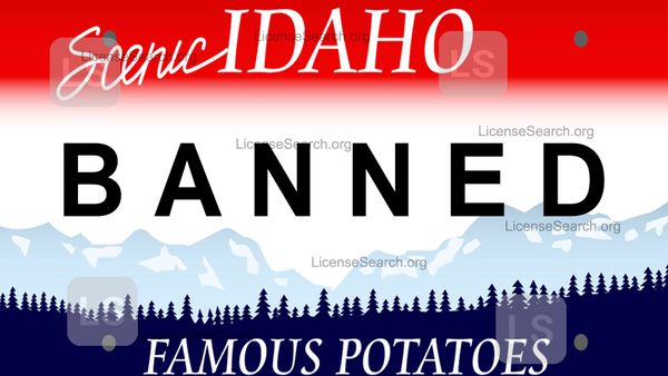 Idaho Banned License Plates