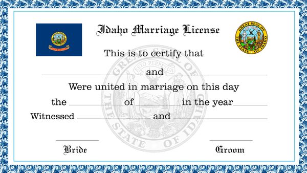 Idaho Marriage License