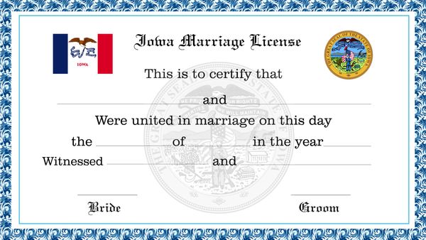 Iowa Marriage License