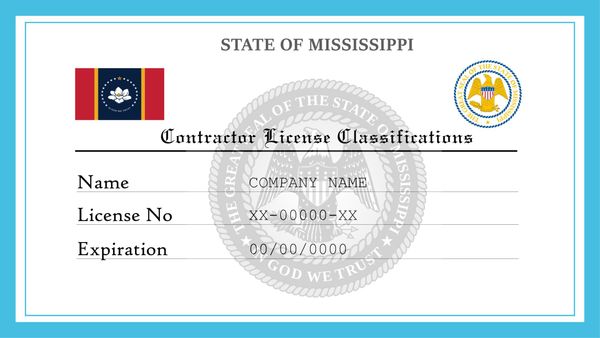 Mississippi Contractor License Classifications