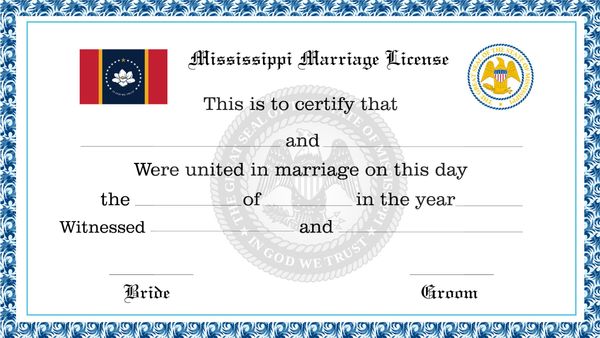 Mississippi Marriage License