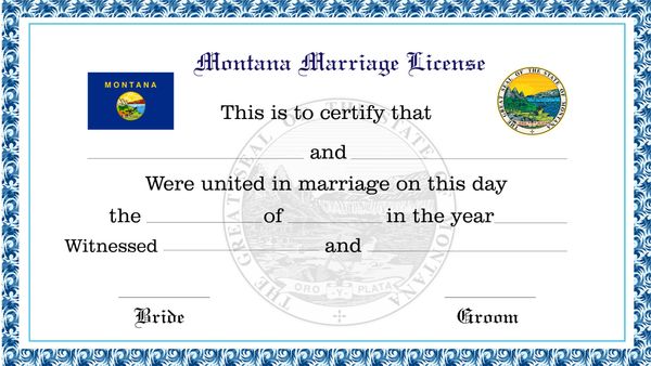 Montana Marriage License