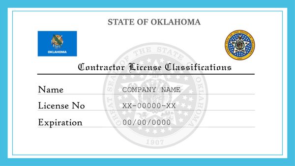 Oklahoma Contractor License Classifications