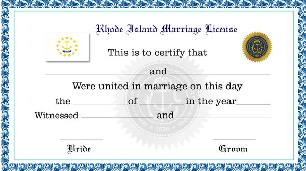 Rhode Island Marriage License