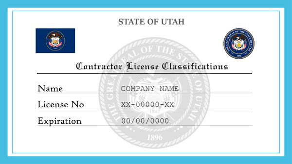 Utah Contractor License Classifications