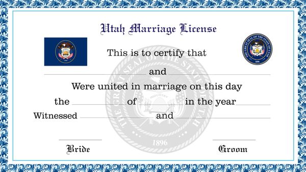 Utah Marriage License