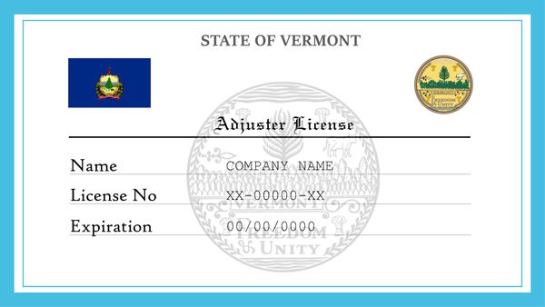 Vermont Adjuster License