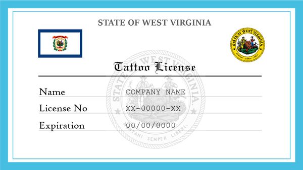 West Virginia Tattoo License
