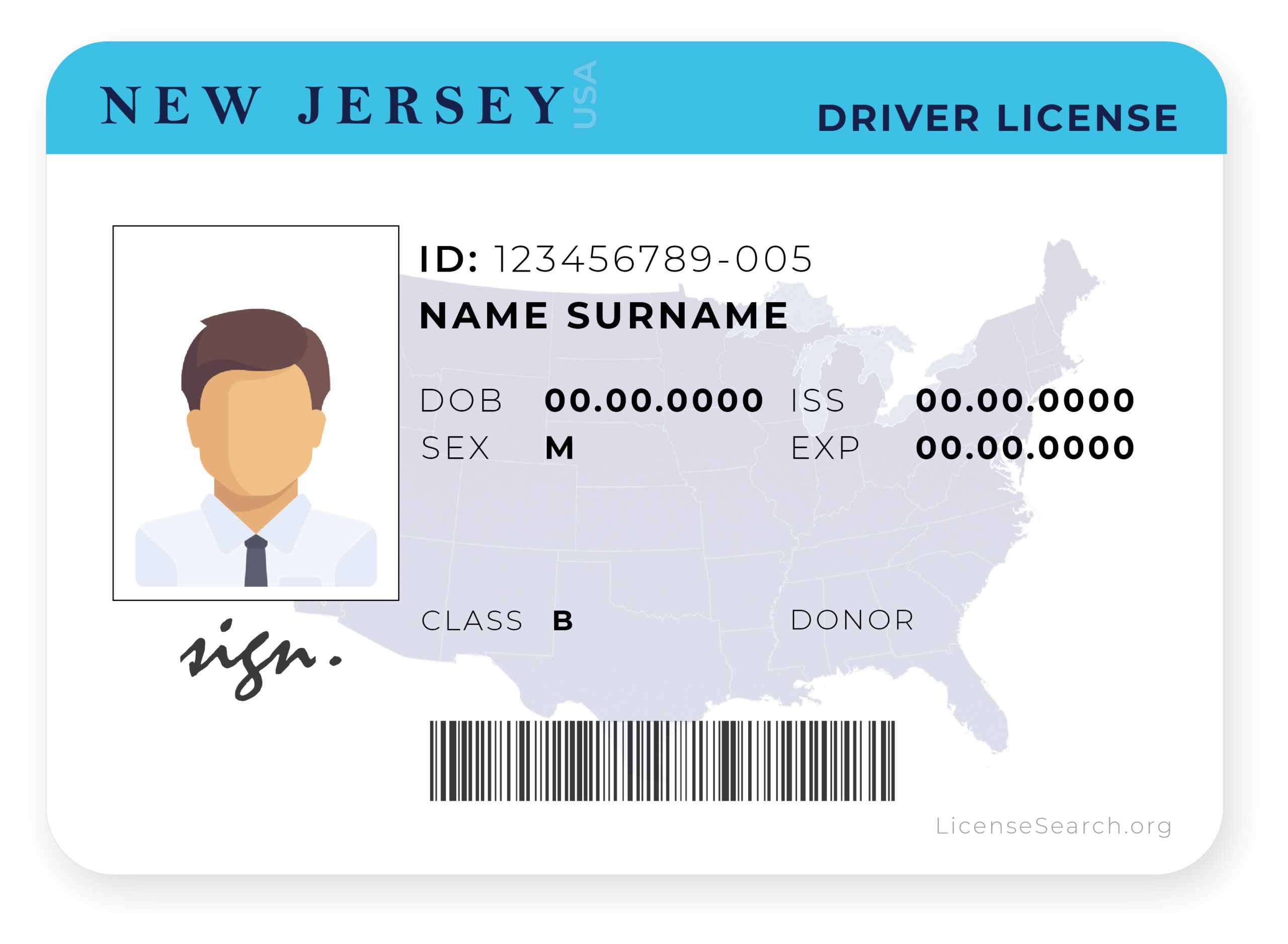 New Jersey Driver S License Format