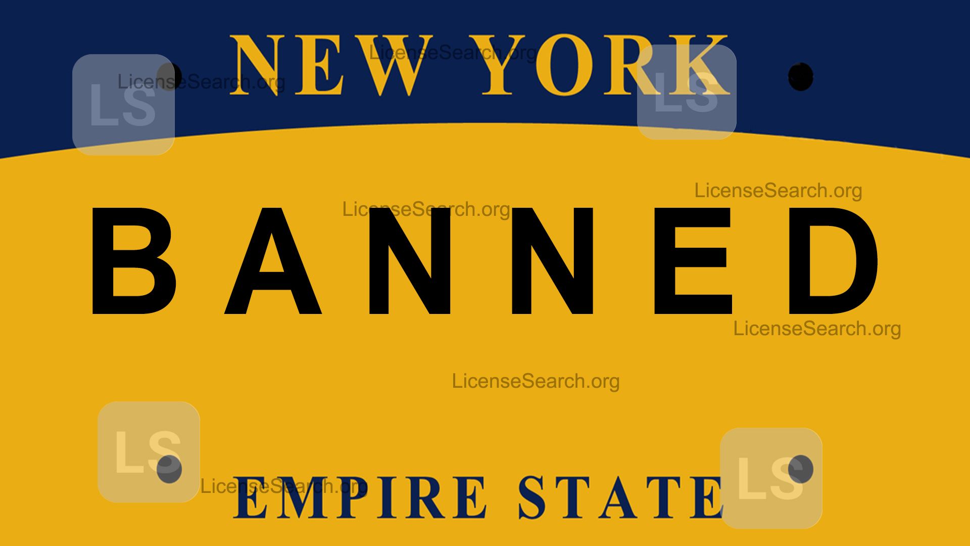 New York Banned License Plates License Lookup