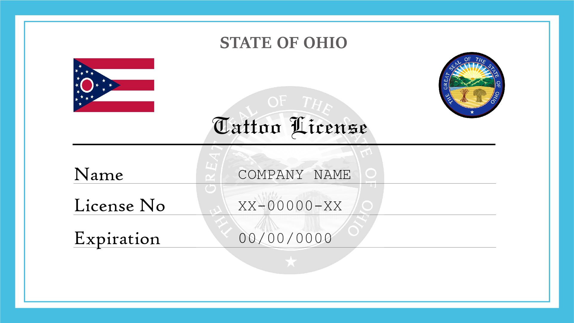 Ohio Tattoo License
