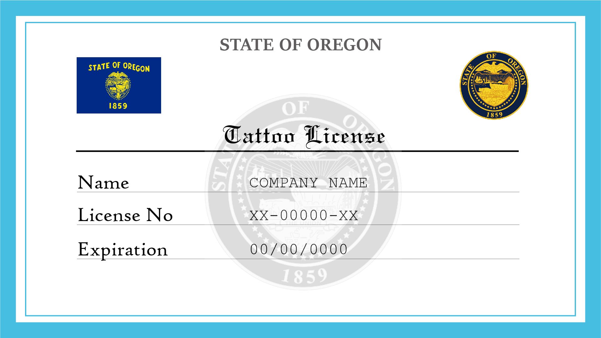 Oregon Tattoo License License Lookup