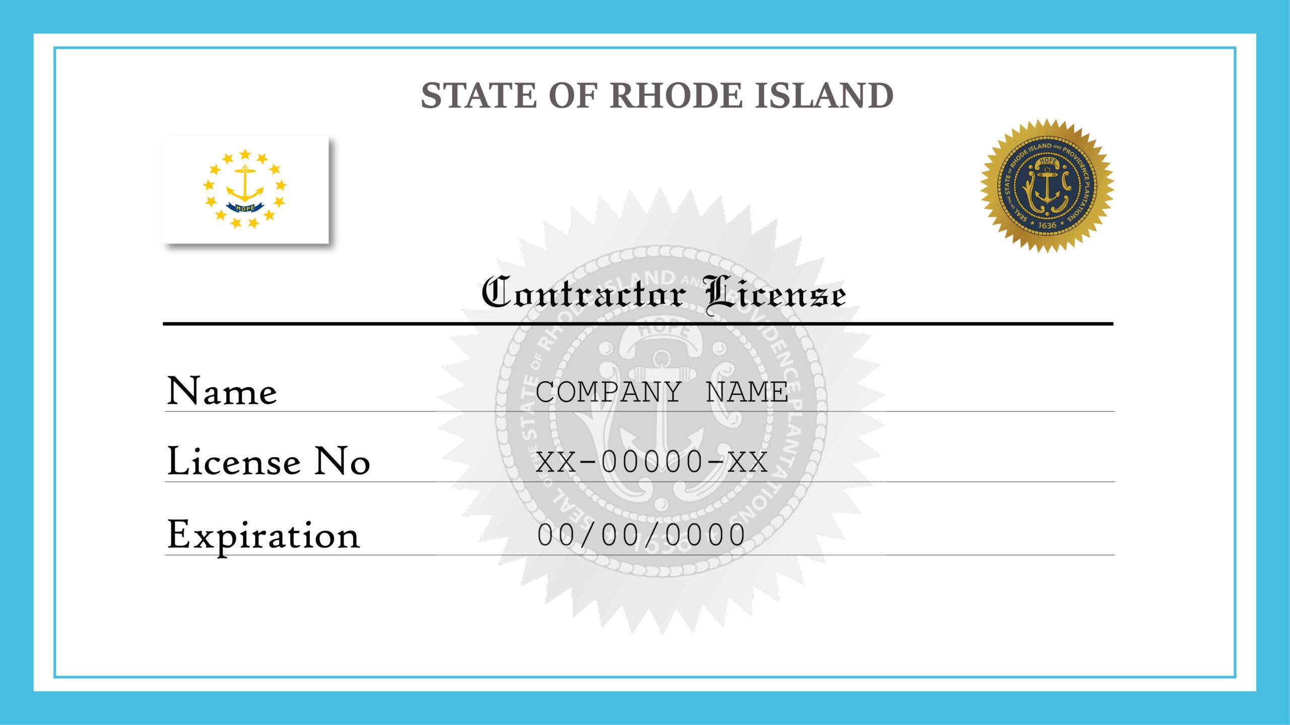 Rhode Island Contractor License License Lookup