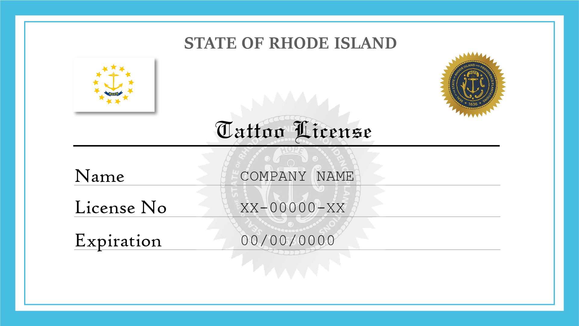 Rhode Island Tattoo License | License Lookup