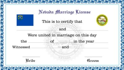 Nevada Marriage License