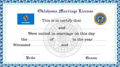 Oklahoma Marriage License