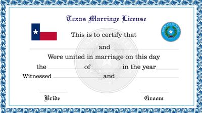 Texas Marriage License
