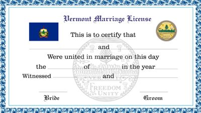 Vermont Marriage License