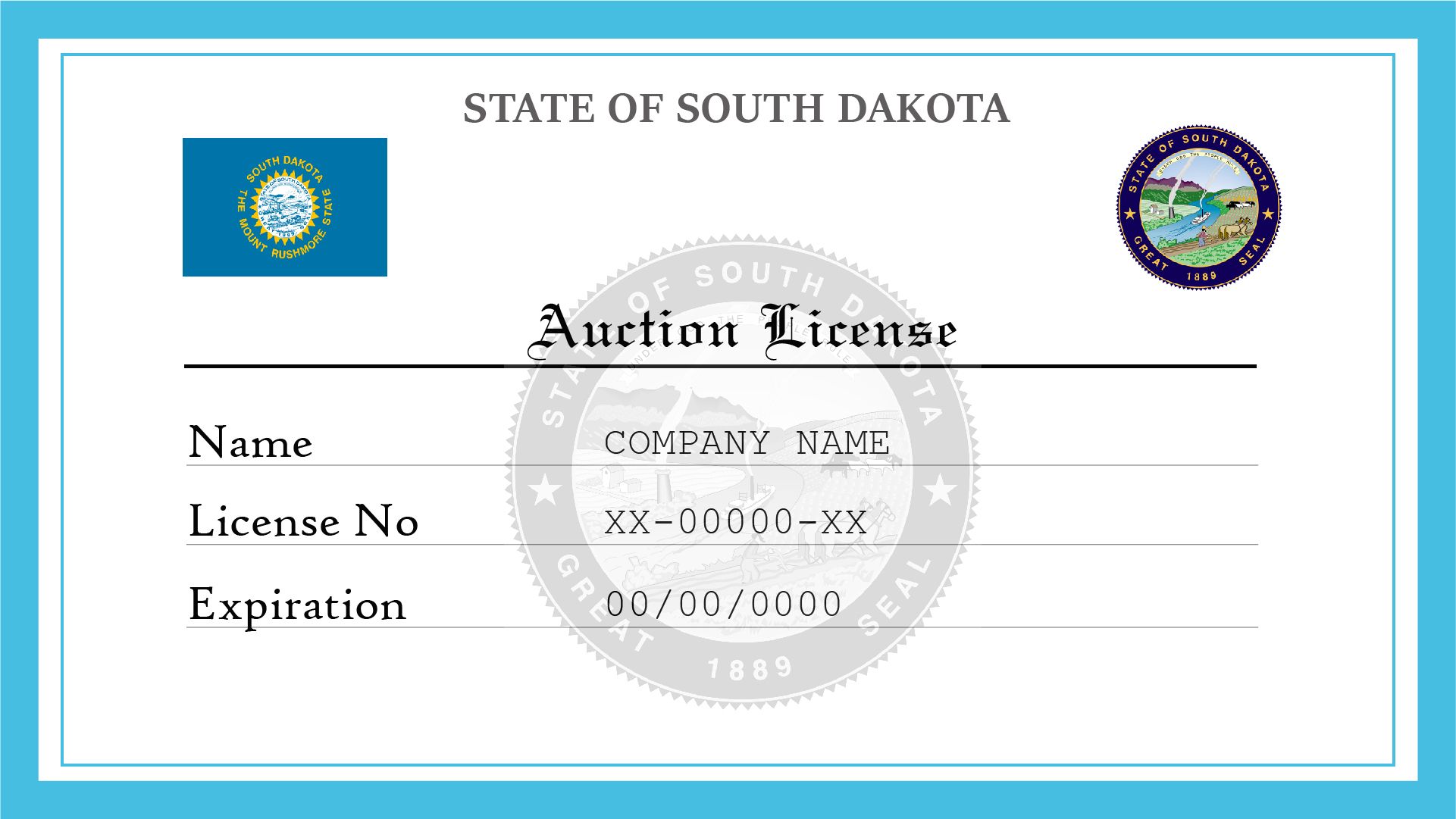 South Dakota Auction License License Lookup