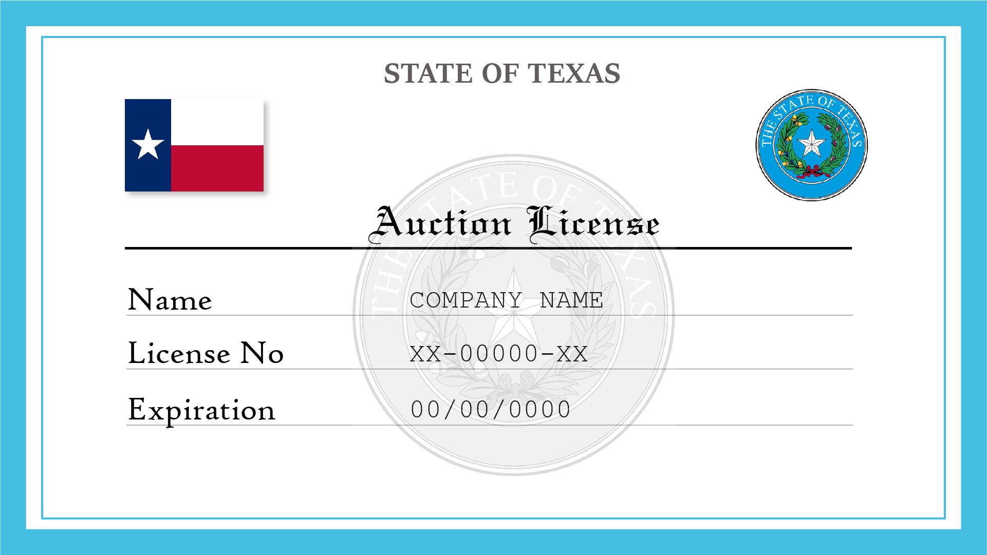 Texas Auction License License Lookup