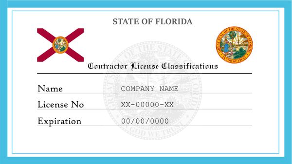 Florida Contractor License Classifications