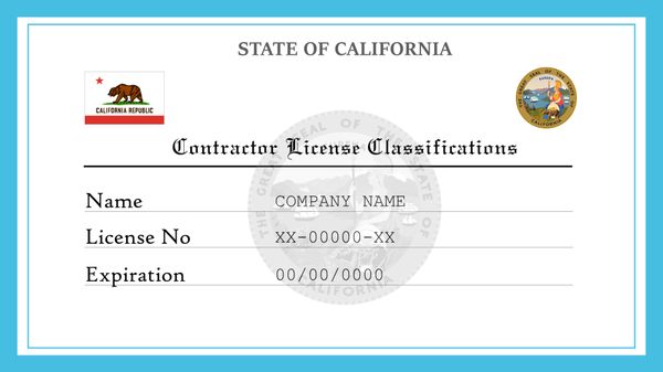 California Contractor License Classifications