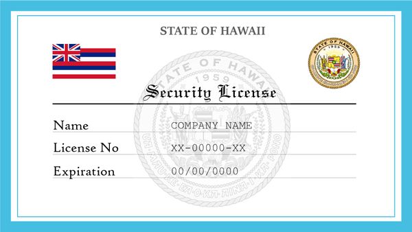 Hawaii Security License