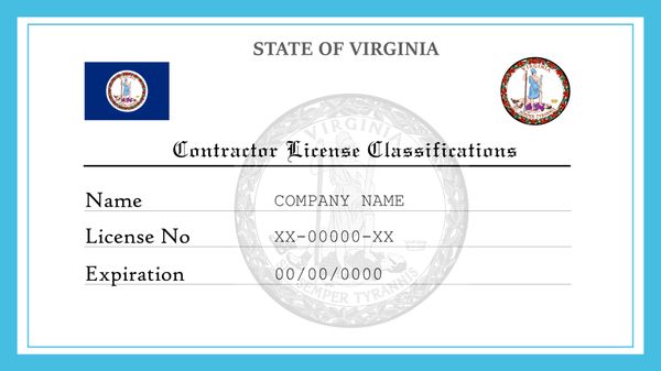 Virginia Contractor License Classifications