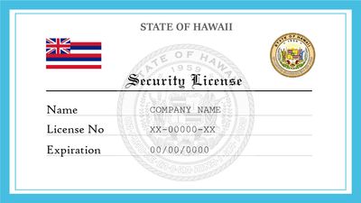 Hawaii Security License