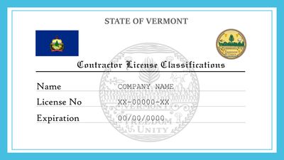 Vermont Contractor License Classifications
